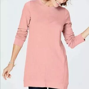 J Jill Pima Elliptical Tunic in pink, size xs